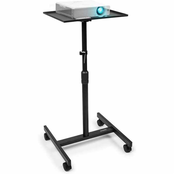 Height Adjustable Single Shelf Projector Stand with Trolley - Duronic Projector Stand WPS20