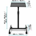 Height Adjustable Single Shelf Projector Stand with Trolley - Duronic Projector Stand WPS20