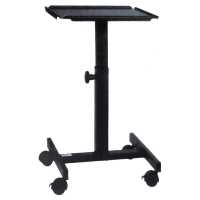 Single Shelf, Height Adjustable Projector Stand with Rollers